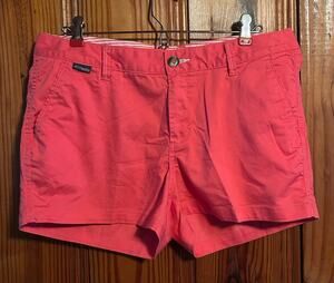 Columbia PFG women’s chino shorts pink midrise hiking fishing size 10